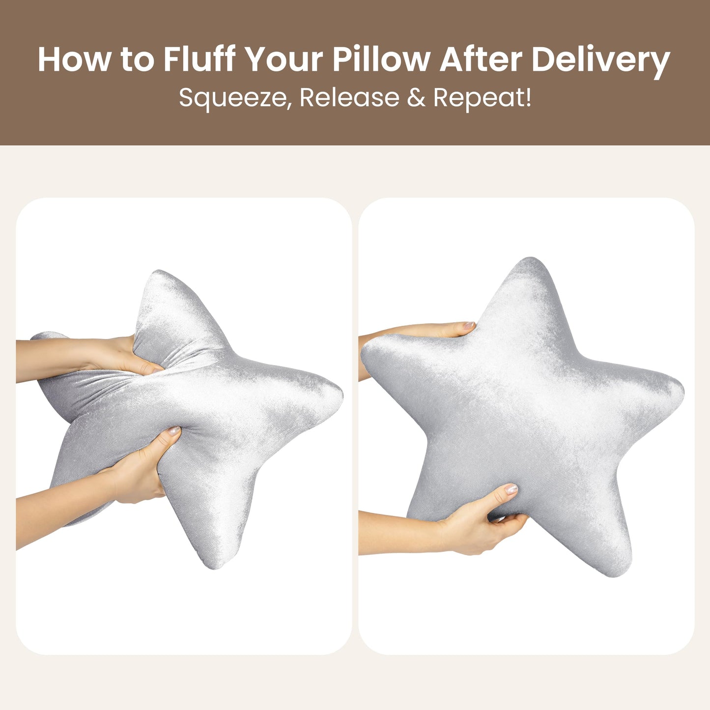 AELS Star Pillow - 19.6" Soft Velvet Star Shaped Decorative Throw Pillow for Couch, Bed, Living Room, Nursery, Home Decor Gift for Christmas, Birthday, Baby Shower, Gold