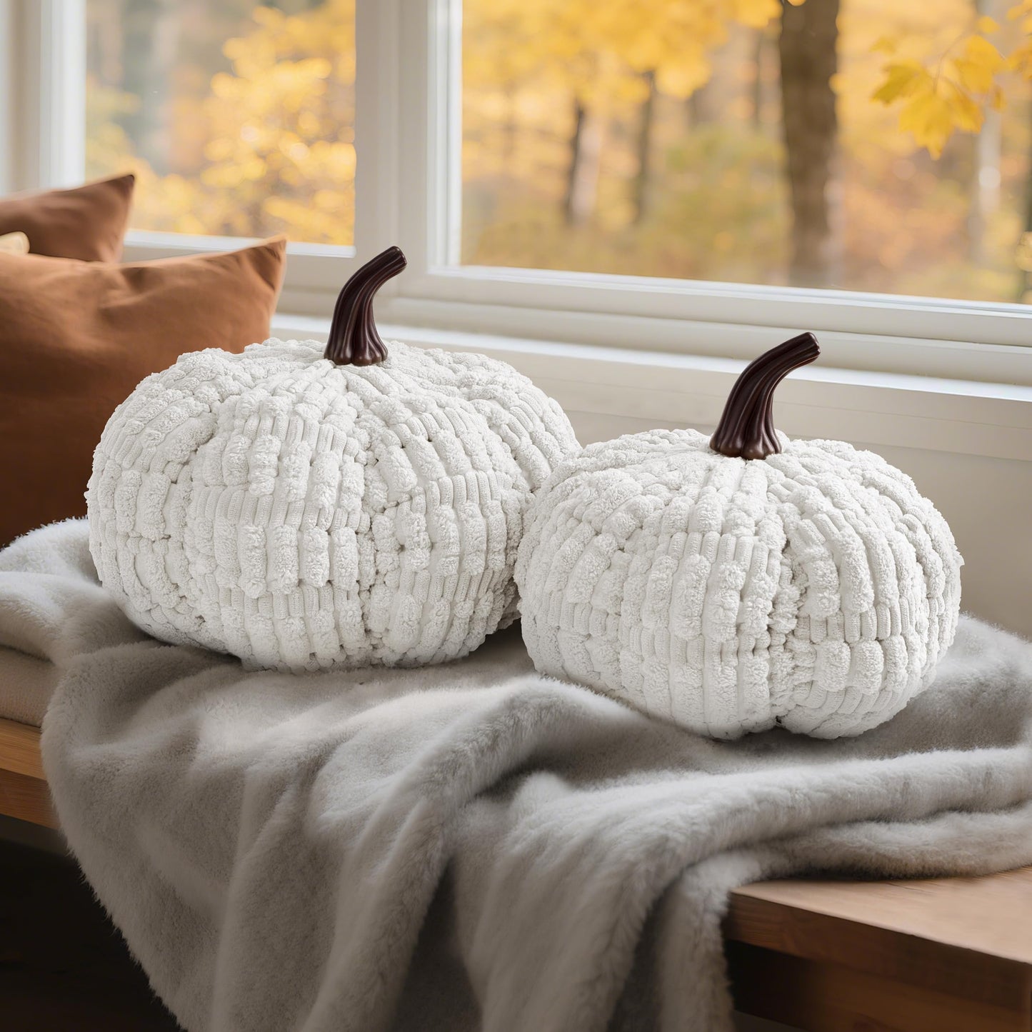 AELS Pumpkin Pillows Halloween Pumpkin Pillow, Fall Thanksgiving Decorative Throw Pillow, 14 Inch 3D Pumpkin Throw Pillows for Home, Party, Gift, Pumpkin Orange