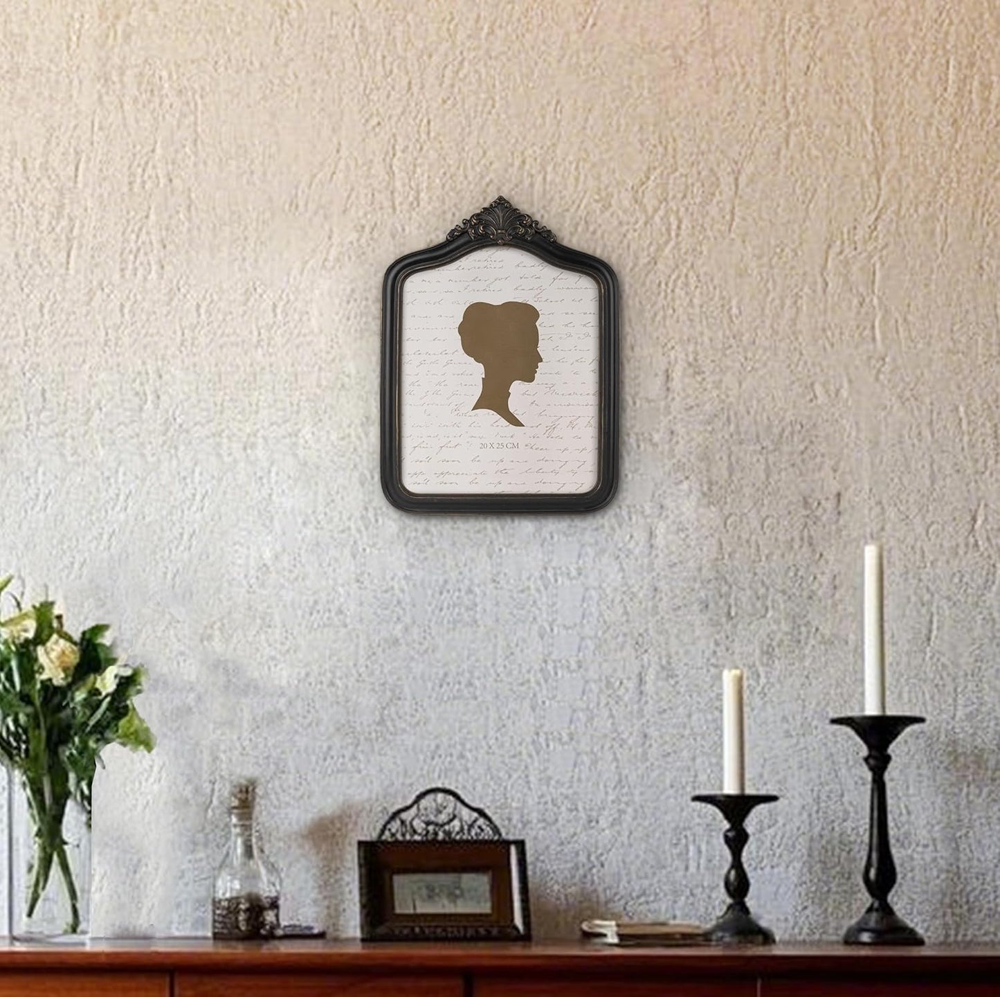 AELS 8x10 Inch Vintage Black Picture Frame, Elegant Antique Photo Frames with Glass Front, Photo Display, Tabletop Wall Hanging, Gift Ideas, Black and Bronze