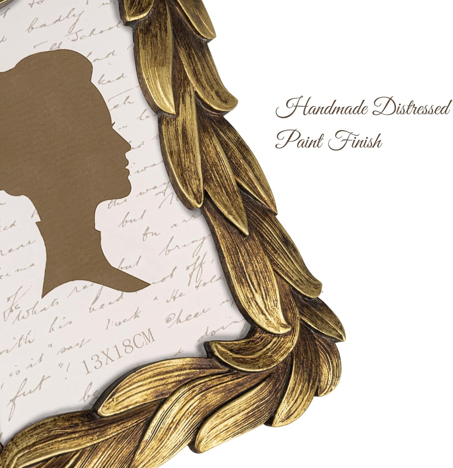 AELS 5x7 Inch Vintage Leaf Picture Frame, Elegant Antique Photo Frames with Glass Front, Photo Display, Tabletop Wall Hanging, Gift Ideas, Golden Bronze