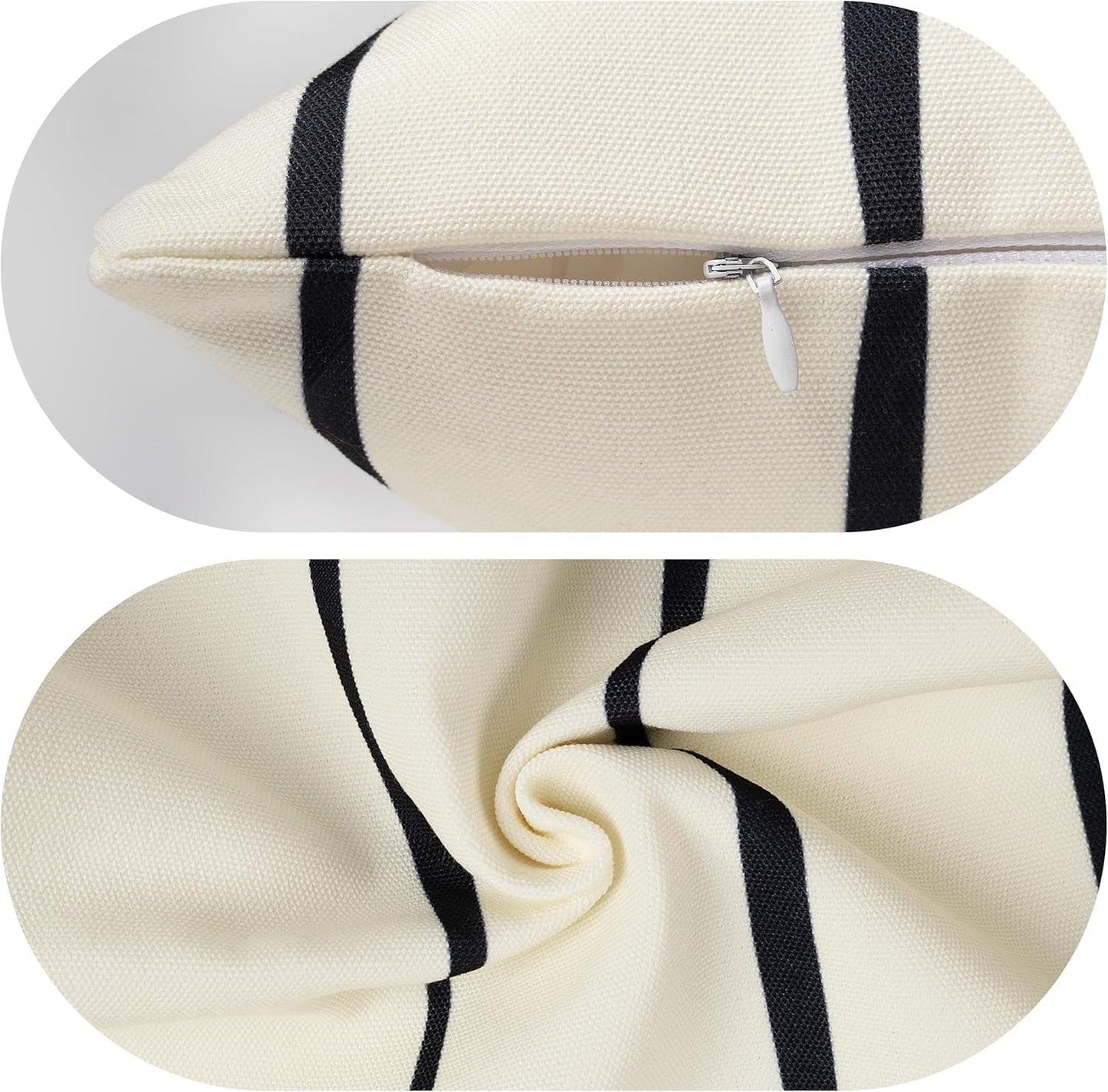 AELS Pink Bow Striped Decorative Valentine Throw Pillow Covers 18x18, Set of 2, Bowknot Pillow Case, Cute Cushion Case for Bed Couch Sofa, Pink and White Stripes, Covers Only