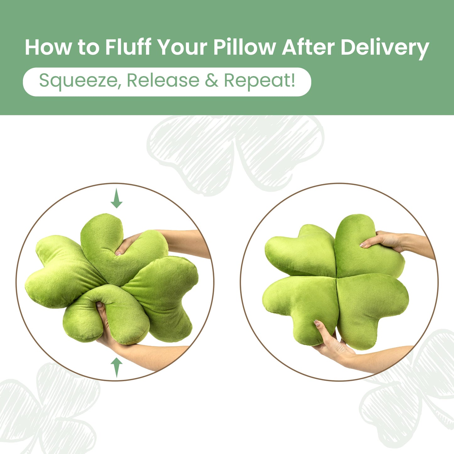 AELS Shamrock Pillow Set of 2, St. Patrick's Day Decorative Throw Pillow, 15.7" Corduroy Striped Cute Cushion for Living Room & Bedroom, Perfect for Holiday Home Decor, Irish Green