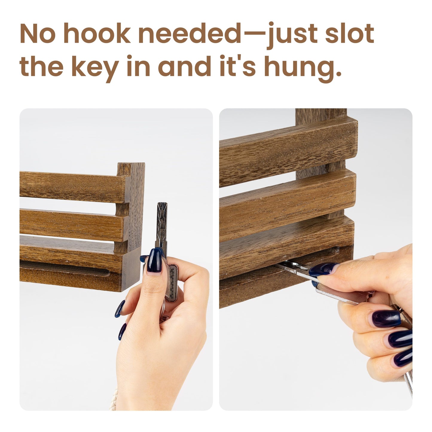 AELS Black Wall Mounted Key Holder with Acrylic Vase & Mail Organizer, Wooden Entryway Key Rack with 5.9" Test Tube Vase, Decorative Key Hanger with Slot for Keys and Letters, Gift Idea