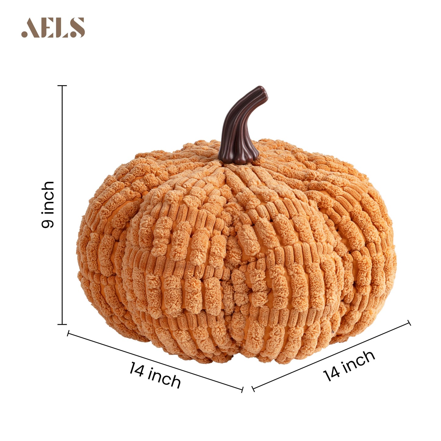 AELS Pumpkin Pillows Halloween Pumpkin Pillow, Fall Thanksgiving Decorative Throw Pillow, 14 Inch 3D Pumpkin Throw Pillows for Home, Party, Gift, Pumpkin Orange