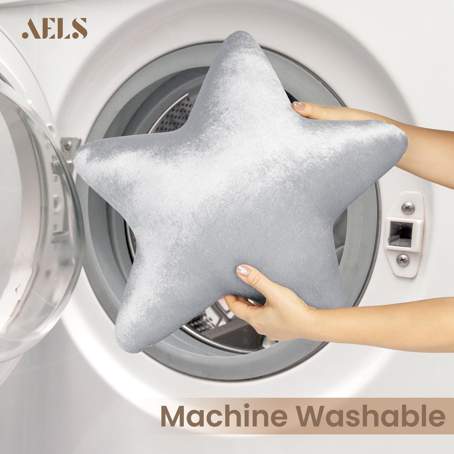 AELS Star Pillow - 19.6" Soft Velvet Star Shaped Decorative Throw Pillow for Couch, Bed, Living Room, Nursery, Home Decor Gift for Christmas, Birthday, Baby Shower, Gold