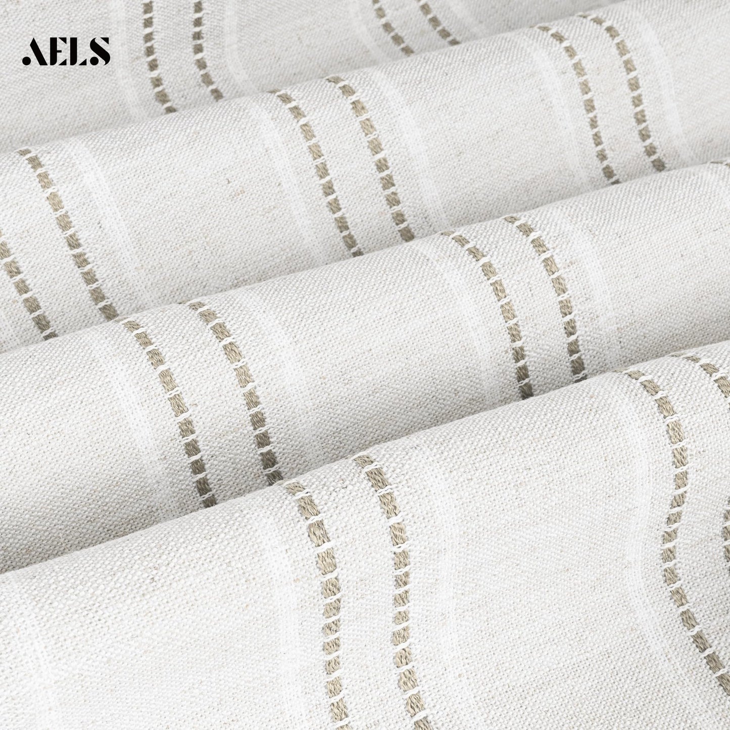 AELS Farmhouse Hanging Laundry Hamper with 2 Hooks, Washable Beige & Stripes Laundry Bag with Zipper & Wide Open Top, Over the Door Organizer for Dirty Clothes, Space Saving Storage