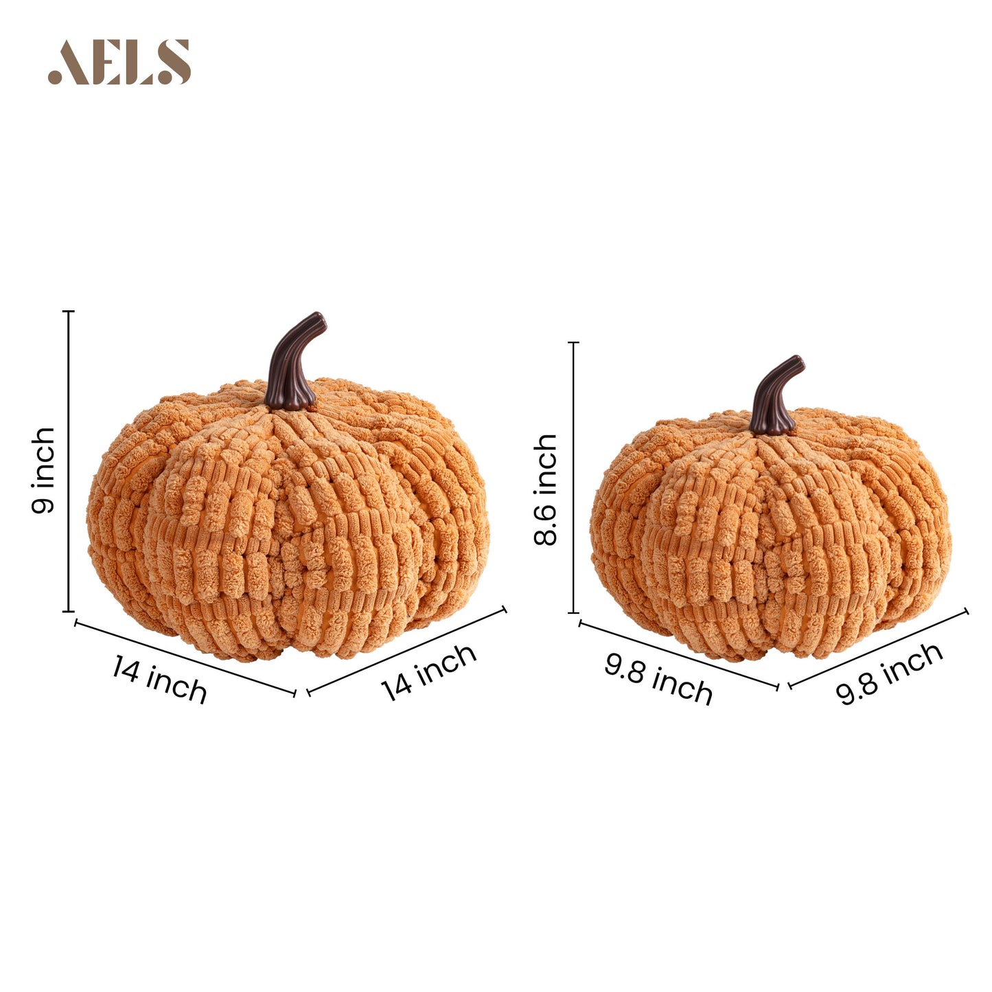 AELS Pumpkin Pillows Halloween Pumpkin Pillow, Fall Thanksgiving Decorative Throw Pillow, 14 Inch 3D Pumpkin Throw Pillows for Home, Party, Gift, Pumpkin Orange