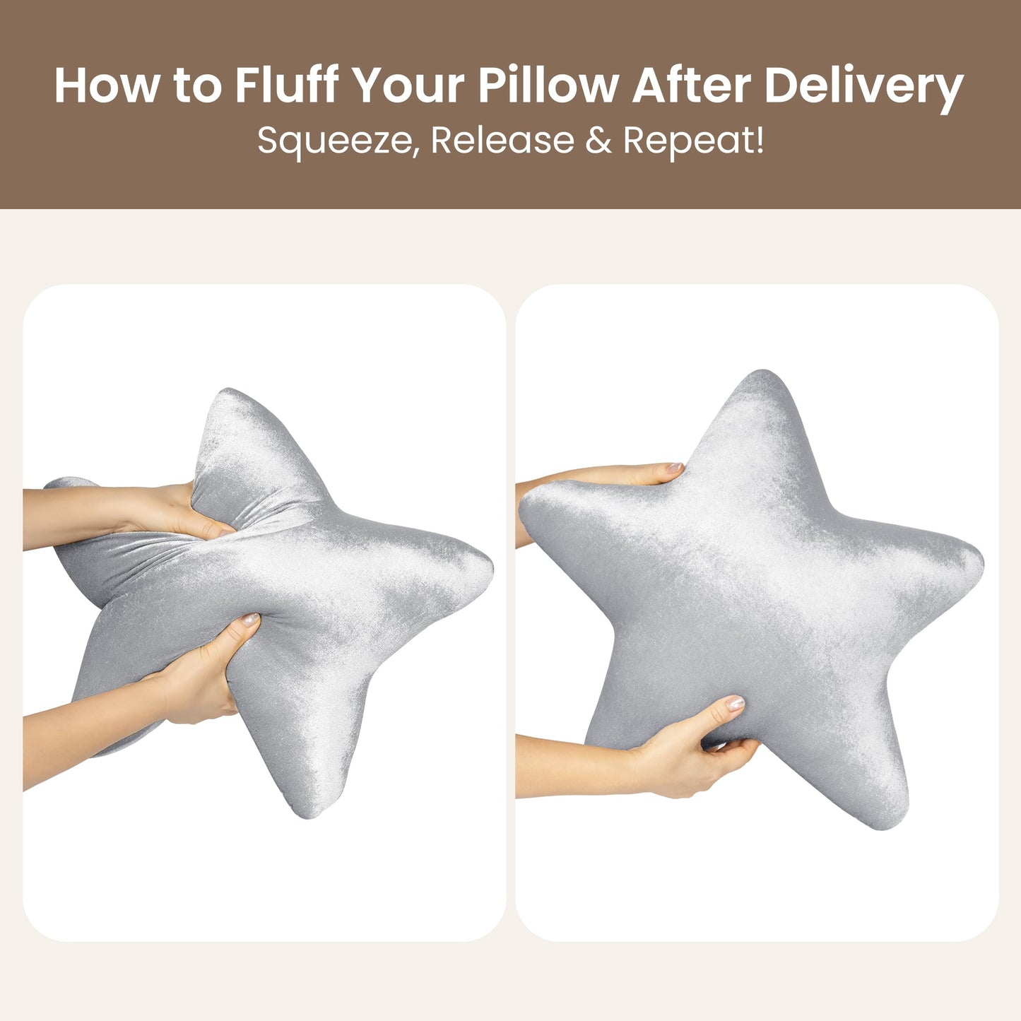AELS Star Pillow - 19.6" Soft Velvet Star Shaped Decorative Throw Pillow for Couch, Bed, Living Room, Nursery, Home Decor Gift for Christmas, Birthday, Baby Shower, Gold