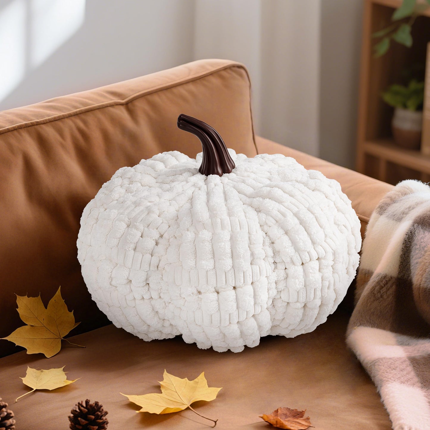 AELS Pumpkin Pillows Halloween Pumpkin Pillow, Fall Thanksgiving Decorative Throw Pillow, 14 Inch 3D Pumpkin Throw Pillows for Home, Party, Gift, Pumpkin Orange