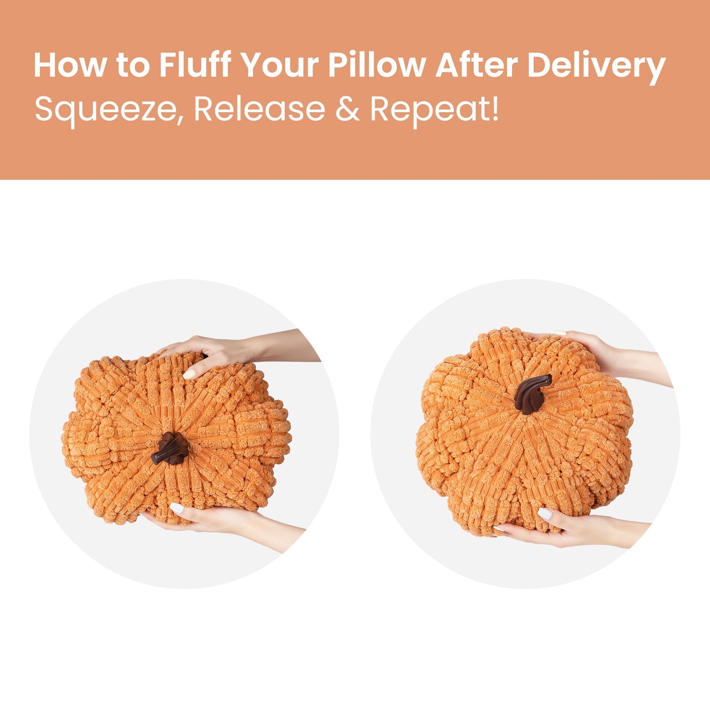 AELS Pumpkin Pillows Halloween Pumpkin Pillow, Fall Thanksgiving Decorative Throw Pillow, 14 Inch 3D Pumpkin Throw Pillows for Home, Party, Gift, Pumpkin Orange