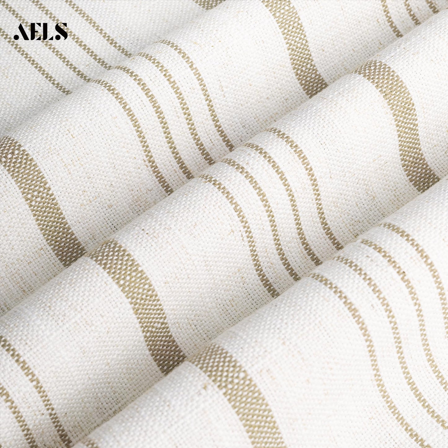 AELS Farmhouse Hanging Laundry Hamper with 2 Hooks, Washable Beige & Stripes Laundry Bag with Zipper & Wide Open Top, Over the Door Organizer for Dirty Clothes, Space Saving Storage