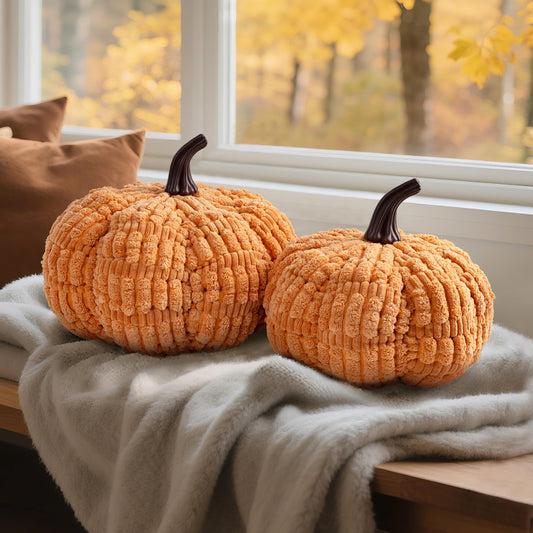 AELS Pumpkin Pillows Halloween Pumpkin Pillow, Fall Thanksgiving Decorative Throw Pillow, 14 Inch 3D Pumpkin Throw Pillows for Home, Party, Gift, Pumpkin Orange