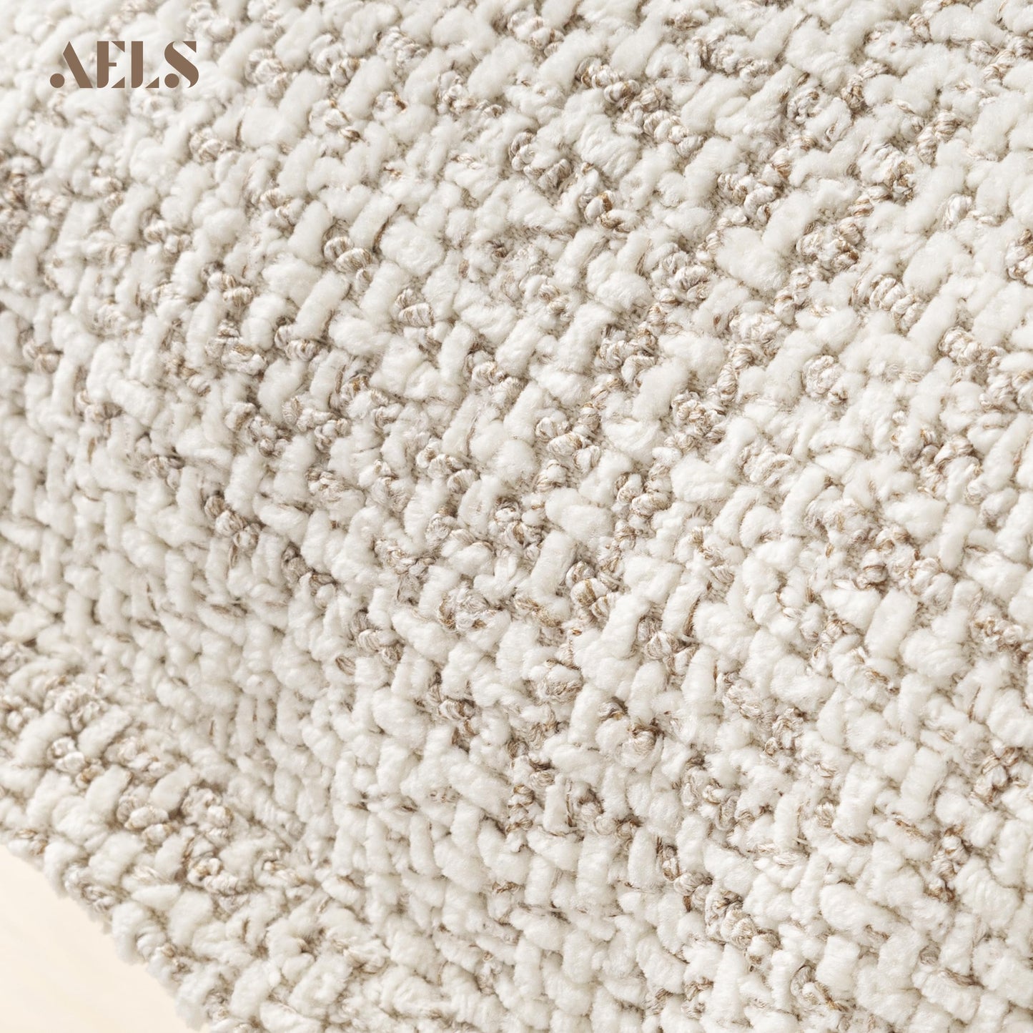 AELS 16x16 Decorative Chenille Farmhouse Throw Pillow Covers, Woven Pillow Case, Set of 2, Boho Textured Cushion Cover for Sofa Couch Living Room (Cover ONLY), Beige