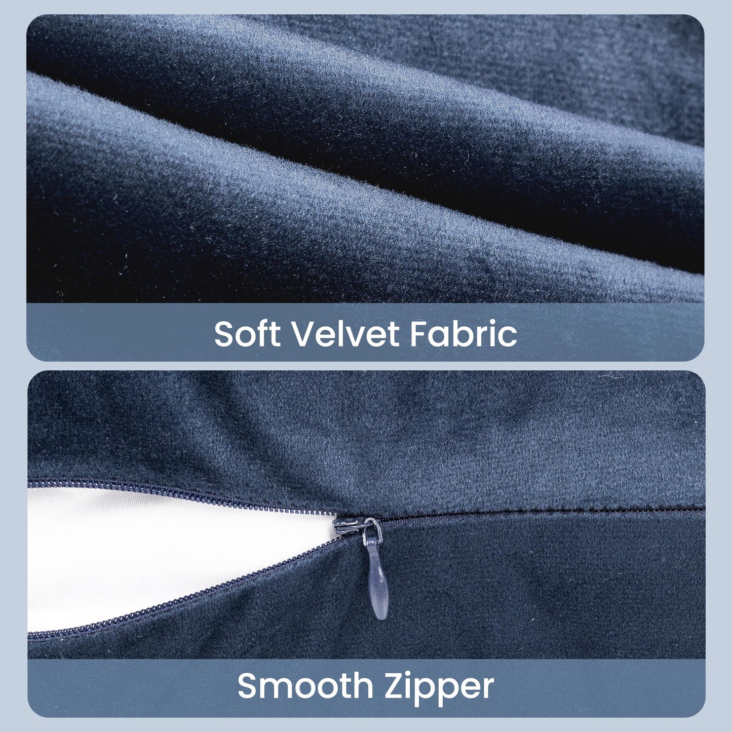 AELS Bow Pillow Cover, 18x18 Bow Decorative Set of 2, Velvet Bowknot Pillow Cover with Pom-poms for Valentine's Day, Wedding, Christmas, Living Room, Bedroom, Nursery Decor, Navy Blue