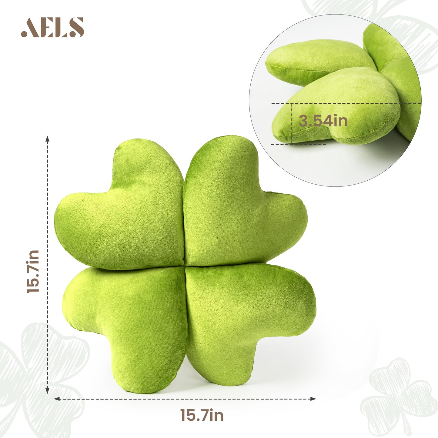 AELS Shamrock Pillow Set of 2, St. Patrick's Day Decorative Throw Pillow, 15.7" Corduroy Striped Cute Cushion for Living Room & Bedroom, Perfect for Holiday Home Decor, Irish Green