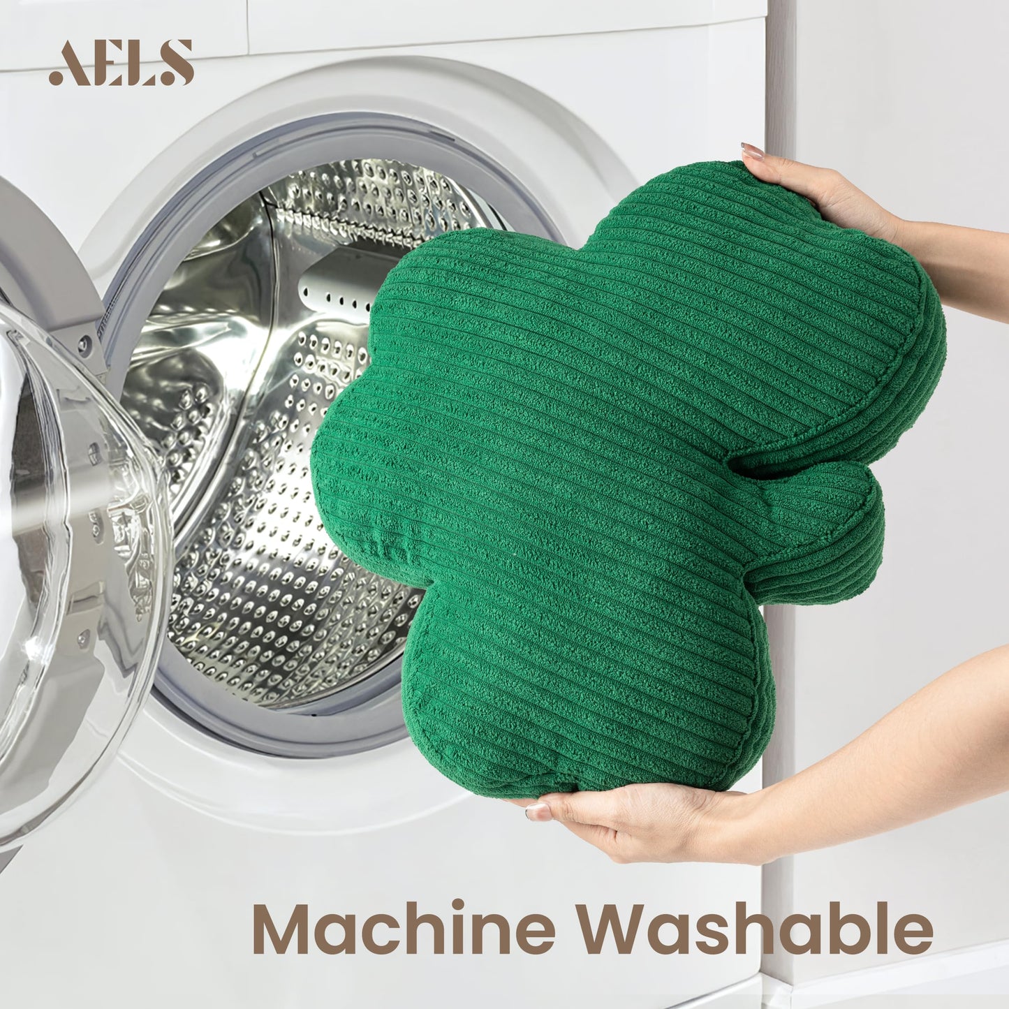 AELS Shamrock Pillow Set of 2, St. Patrick's Day Decorative Throw Pillow, 15.7" Corduroy Striped Cute Cushion for Living Room & Bedroom, Perfect for Holiday Home Decor, Irish Green