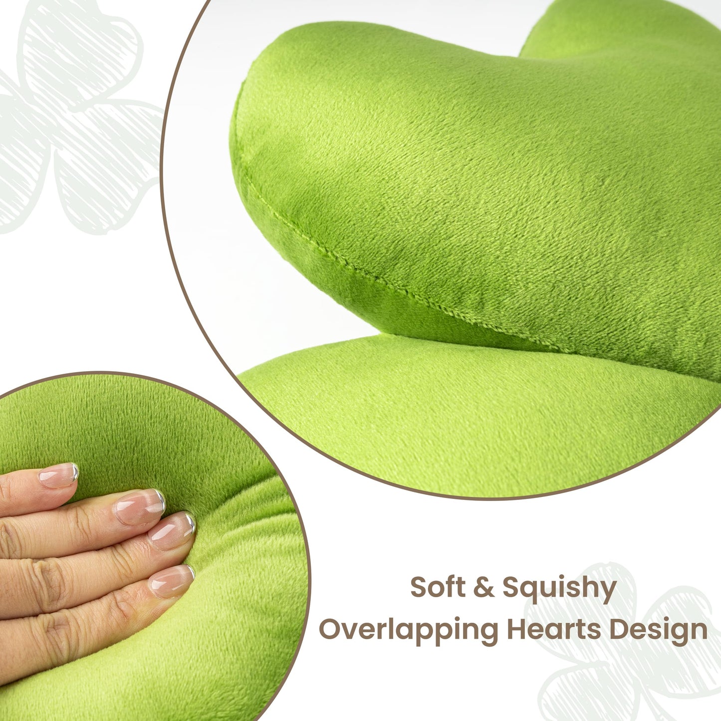 AELS Shamrock Pillow Set of 2, St. Patrick's Day Decorative Throw Pillow, 15.7" Corduroy Striped Cute Cushion for Living Room & Bedroom, Perfect for Holiday Home Decor, Irish Green