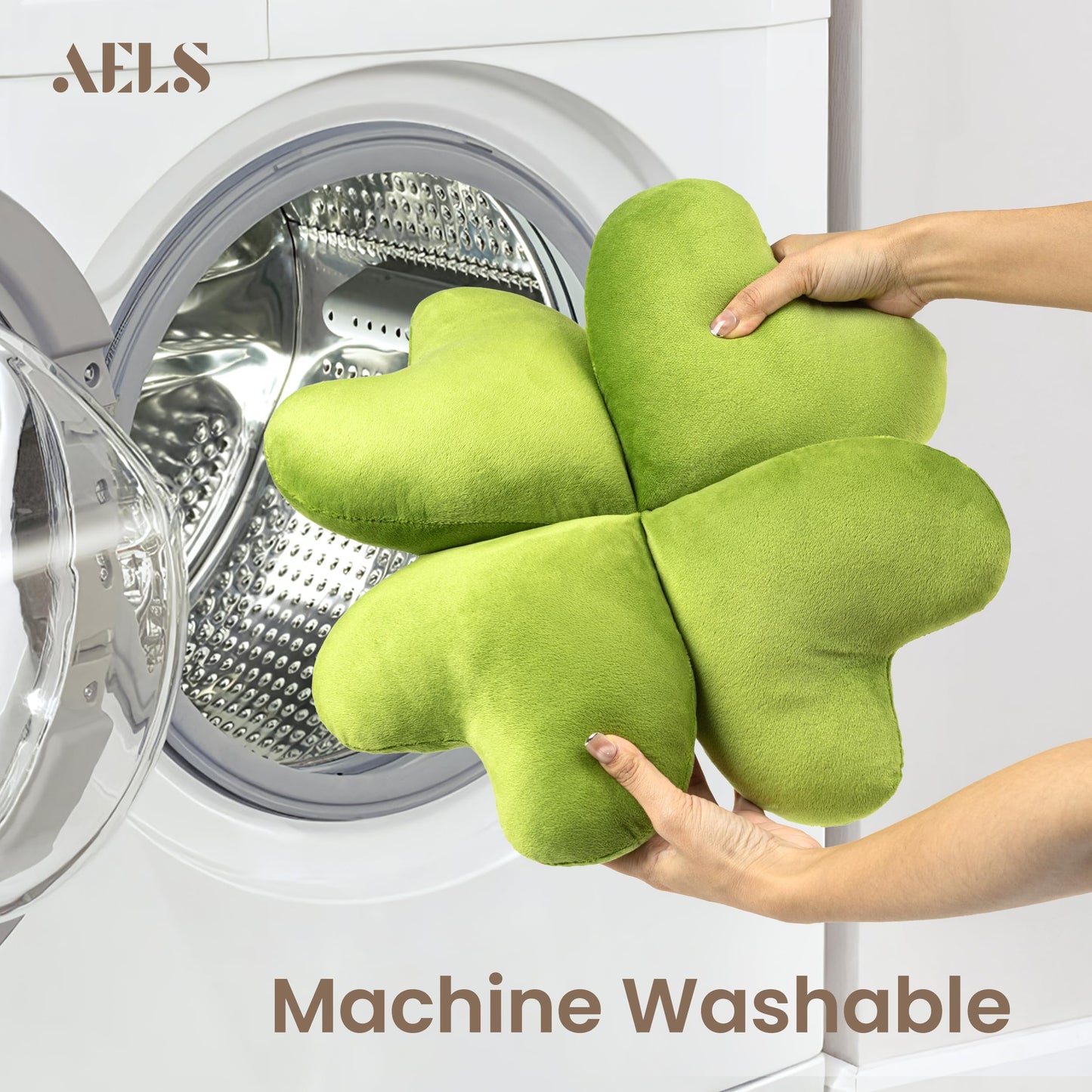 AELS Shamrock Pillow Set of 2, St. Patrick's Day Decorative Throw Pillow, 15.7" Corduroy Striped Cute Cushion for Living Room & Bedroom, Perfect for Holiday Home Decor, Irish Green