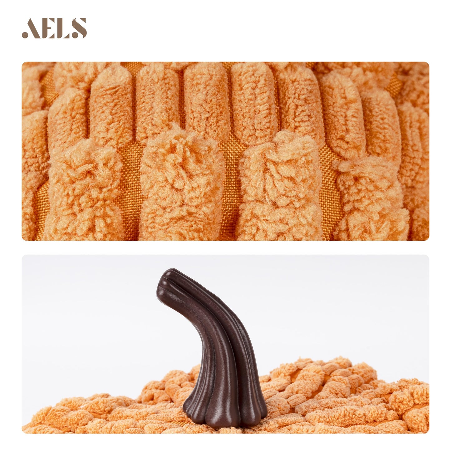 AELS Pumpkin Pillows Halloween Pumpkin Pillow, Fall Thanksgiving Decorative Throw Pillow, 14 Inch 3D Pumpkin Throw Pillows for Home, Party, Gift, Pumpkin Orange