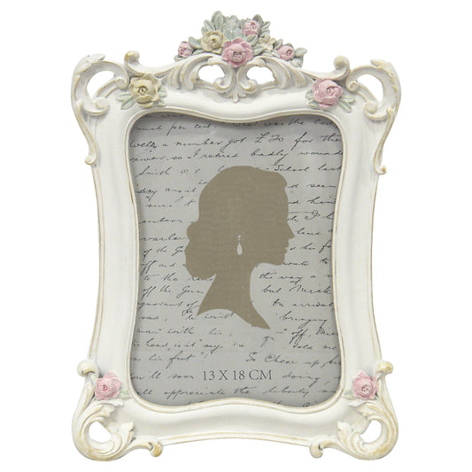 AELS 5x7 Inch Vintage Picture Frame, Elegant Antique Photo Frames with Glass Front, Photo Display, Tabletop Wall Hanging, Gift Ideas, White Rose with Vines