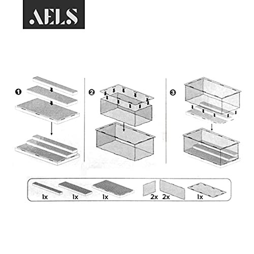 AELS 3-Level Acrylic Display Case, Dustproof Showcase for Collection Bricks Blocks Toys Models Minifigures Building, Clear, Removable, Black