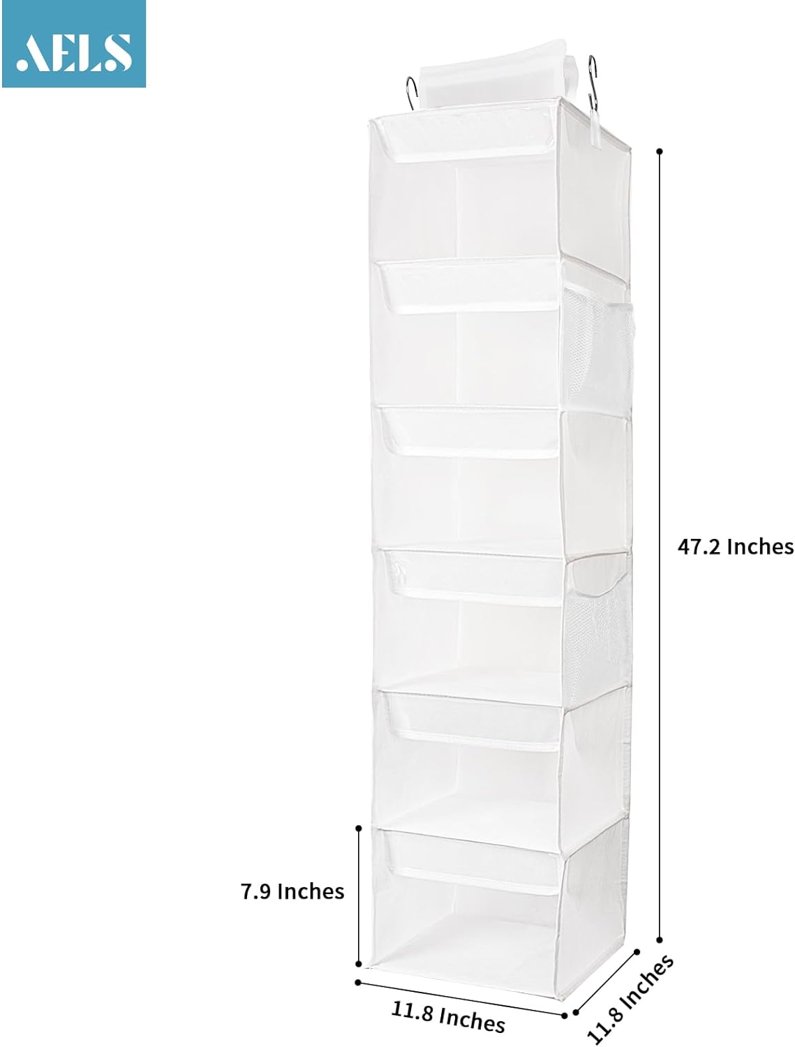 AELS 6-Shelf Weekly Clothes Organizer Set of 2, Hanging Closet Organizer for Kids & Adults, Monday Through Friday with Visual Label, Prepare & Organize Clothing, Shoes & After School Activities