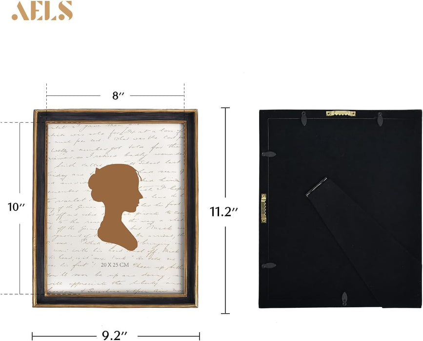 AELS 5x7 Inch Vintage Picture Frame, Elegant Antique Photo Frames with Glass Front, Photo Display, Tabletop Wall Hanging, Gift Ideas, Black with Gold Trim