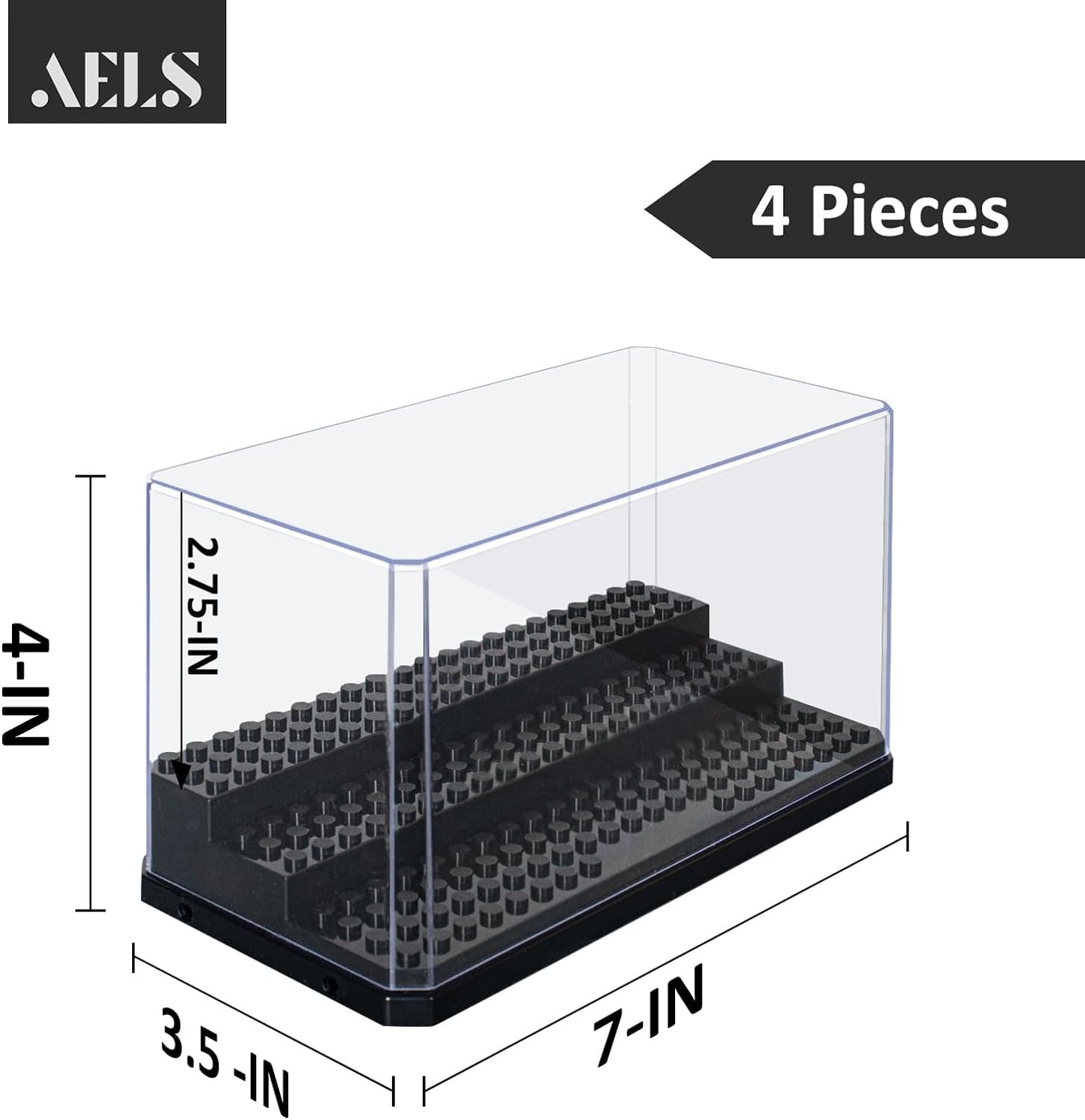 AELS 1 Pack Acrylic Minifigures Display Case, Stackable and Dustproof Building Block Display Box for Lego Action Figure Toys Storage, Gifts for Lego Lovers