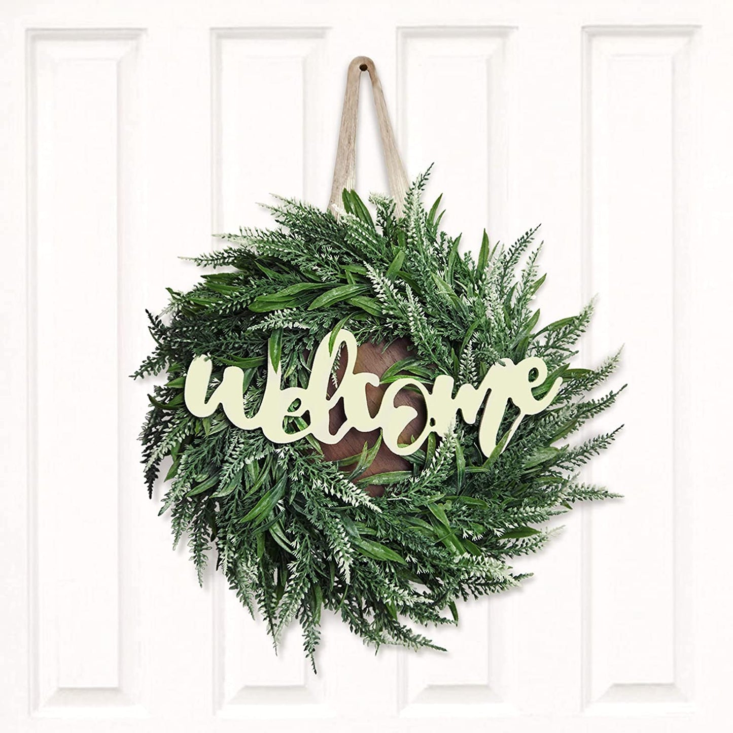 Christmas Rustic Wooden Hanging Welcome Wreath