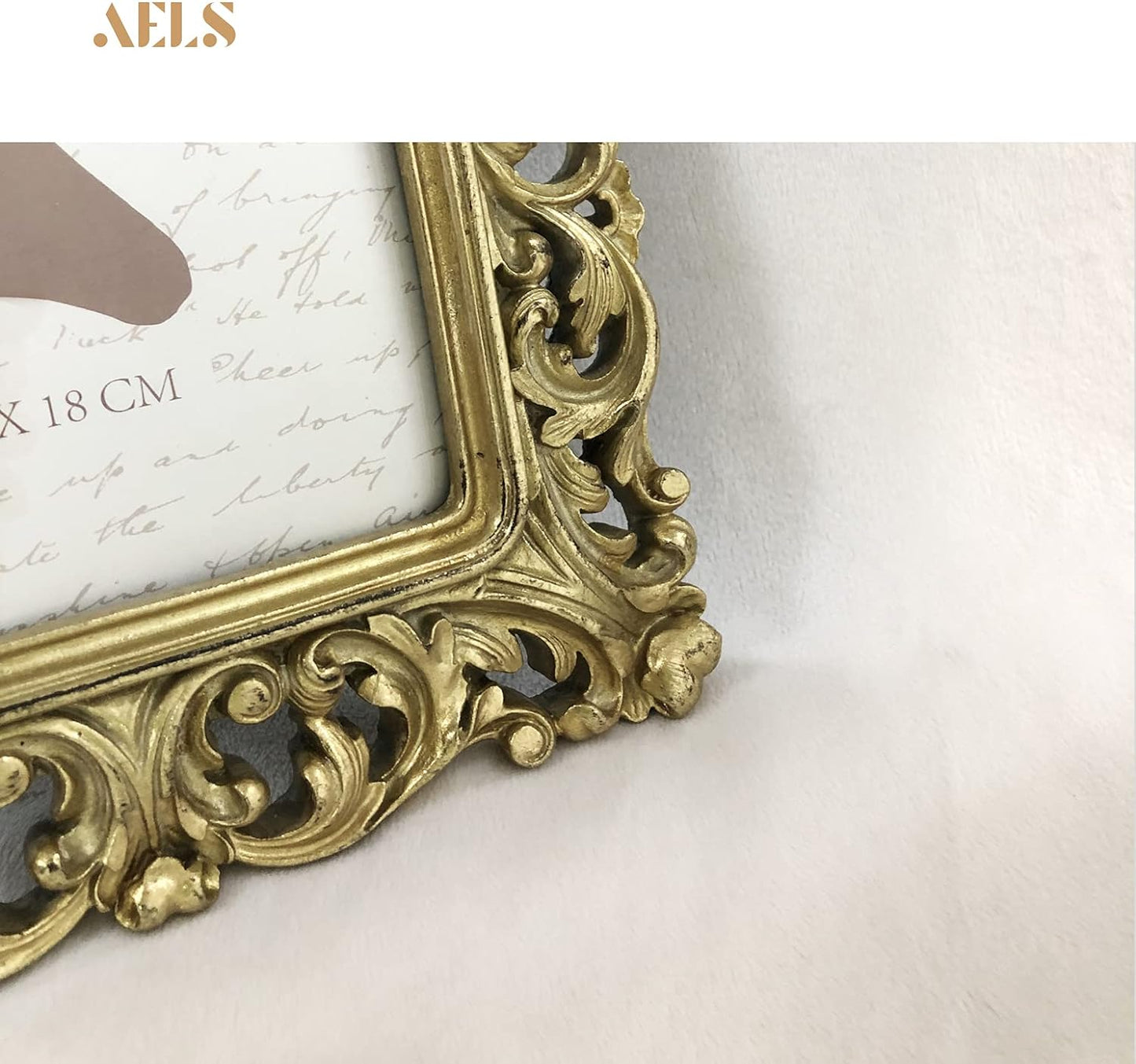 AELS 5x7 Inch Vintage Picture Frame, Elegant Antique Photo Frames with Glass Front, Photo Display, Tabletop Wall Hanging, Gift Ideas, Silver-Gold Hollow Pattern