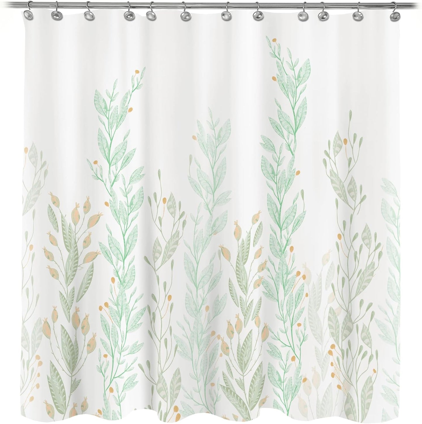 AELS Green Shower Curtain for Bathroom Flower Shower Curtain Wildflower Flowered Bathroom Curtain Decorative Pretty Plant Shower Curtain, 71x71