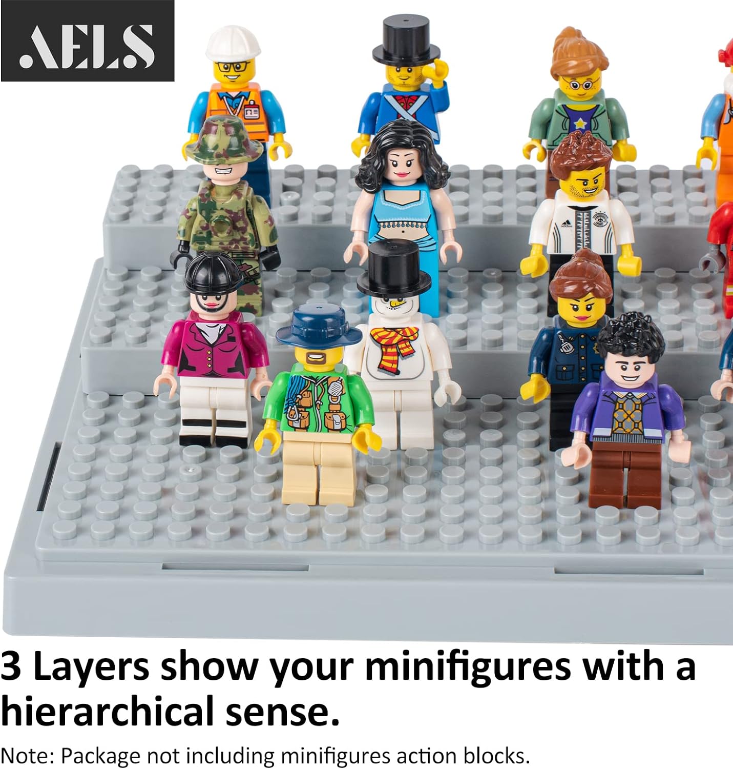 AELS 1 Pack Acrylic Minifigures Display Case, Stackable and Dustproof Building Block Display Box for Lego Action Figure Toys Storage, Gifts for Lego Lovers