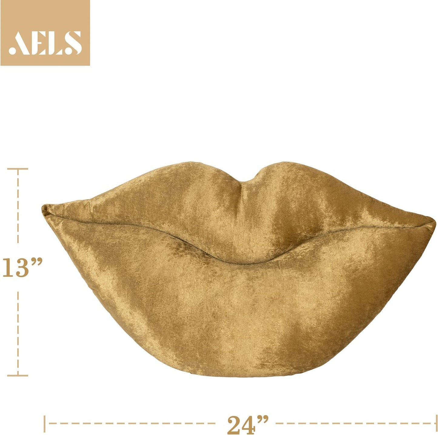 AELS 3D Large Lips Throw Pillows Smooth Soft Velvet Decorative Throw Pillows Love Pillows Cute Pillow 24 X 12 inches for Couch Sofa Bed Living Room Bedroom, Red