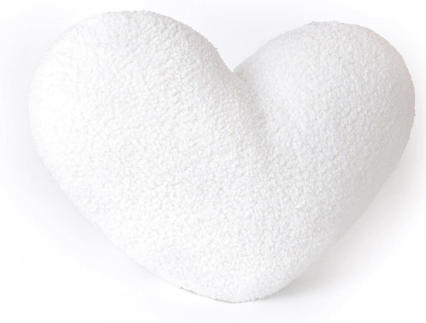 AELS Heart Shaped Pillow, 20 Inches Heart Decorative Throw Pillows, Faux Fur Love Pillows Cute Pillow, Valentines Day Decorations, Wedding Decor, Living Room Bedroom Nursery Decor, White