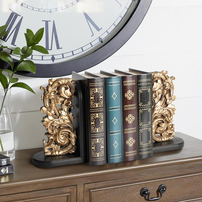 AELS Vintage Heavy Duty Bookends, Decorative Book Ends for Heavy Books, Unique Rustic Bookend Supports for Shelves, Stopper for Books/Movies/CD, Farmhouse Decoration, Distressed White